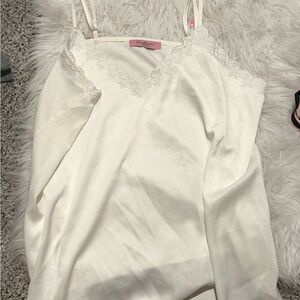 White Lace Trim Cami Top